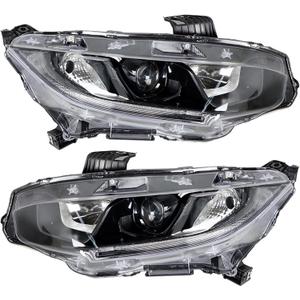 labwork Headlight Assembly Replacement for Honda Civic 2016-2021 Headlights Set Driver ＆ Passenger Side