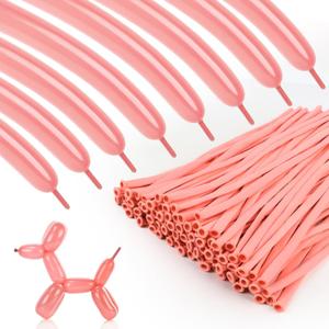 100pcs 260 Baby Pink Long Balloons for Twisting, Skinny Thickening Latex Balloons for Animal Modeling and Arch Tying, Magic Show Party Supplies for Birthday Wedding Christmas Decoration
