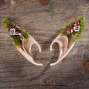 2 x FRESHME Mushroom Elf Ears Adult - Handmade Soft Pixie Fairy Ears with Moss Mushroom and Flower Non Piercing Woodland Forest Elven Ear Cuff for Women Christmas Renaissance Halloween Cosplay Accessories