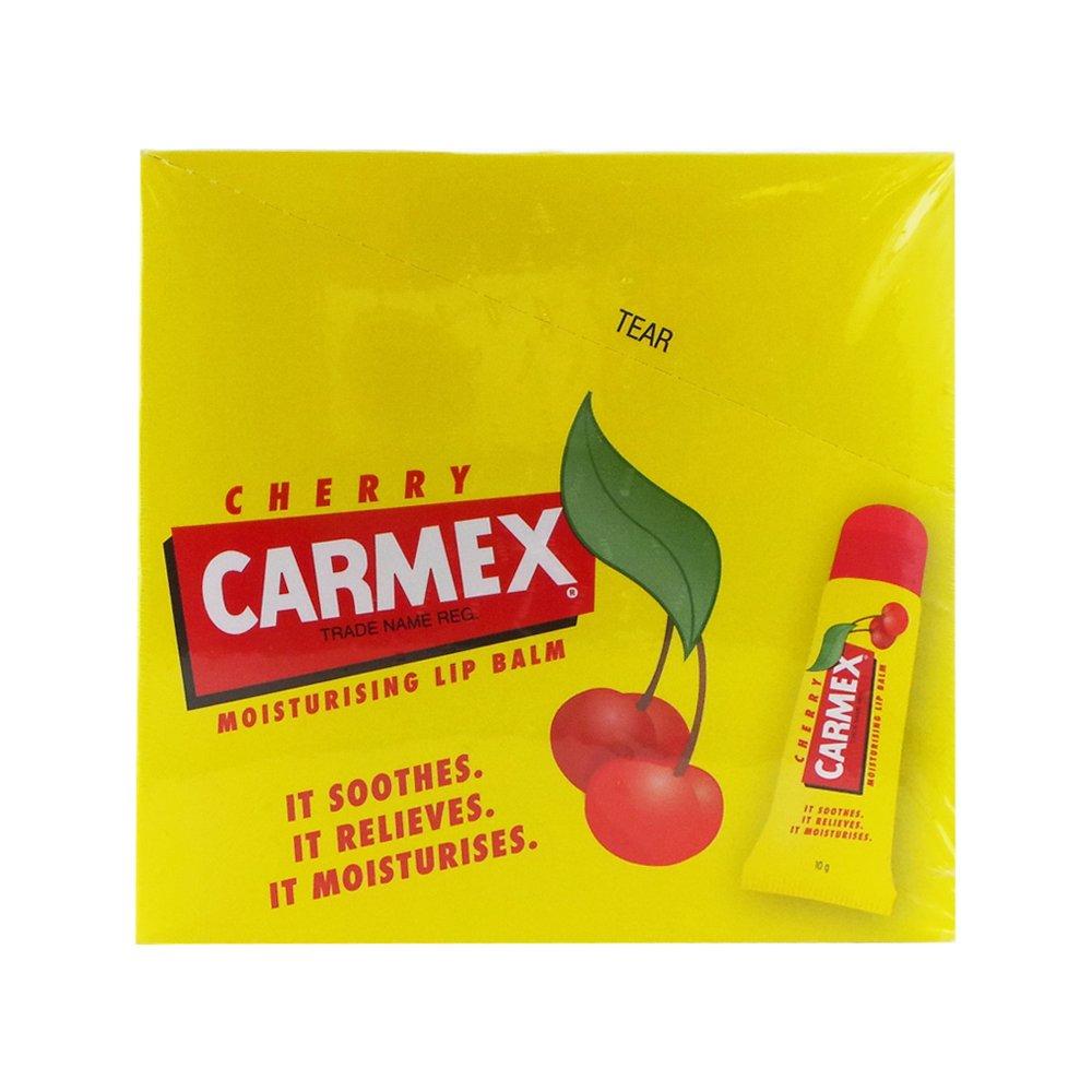 Carmex Cherry Flavored Lip Balm SPF 15 Tube .35 Ounces 12/Box