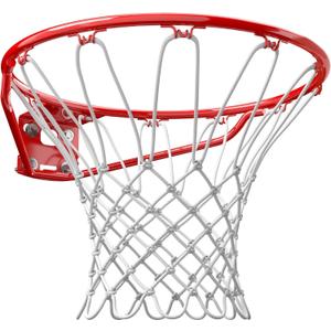 Spalding Regulation Size 18" Steel Basketball Rim with Net Included | Choose from Fixed or Breakaway | Replacement Rim for Indoor or Outdoor Hoop (Fixed - Standard - Red)