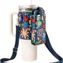 molshine Water Bottle Cover 30/40oz, Water Bottle Carrier Holder with Strap Pockets for Hiking Camping Travelling Walking DLK0042 (Owl)