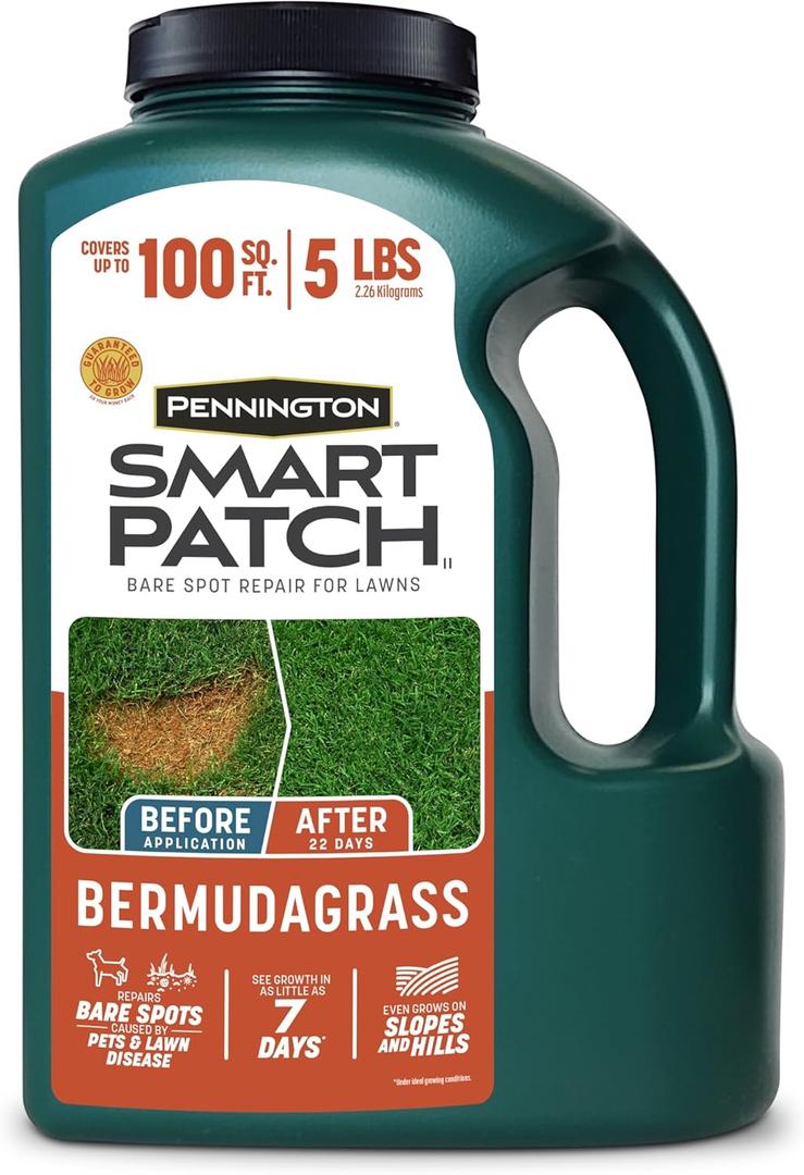 Pennington Smart Patch Bermudagrass 5lb 100 sq. ft. Grass Seed Bare Spot Repair with Mulch and Fertilizer (EXP 02/28/27)