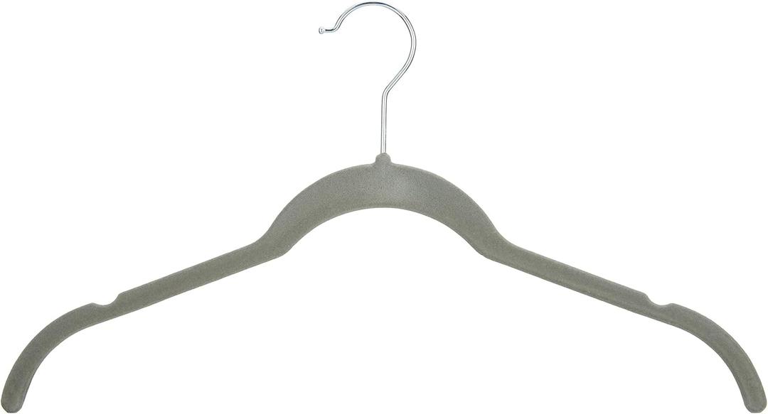 Amazon Basics Slim, Velvet, Non-Slip Shirt Clothes Hangers, Gray/Silver - Pack of 30 Amazon Basics Slim, Velvet, Non-Slip Shirt Clothes Hangers, Gray/Silver - Pack of 30