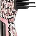 Calista Triangl Pro Heated Detailer Brush, Smoothing, Anti-Frizz Professional Heat Styling Brush, Burn-Free Firm Bristles, Ionic and Ceramic Technology, 5 Heat Settings (11", Snakeskin)