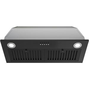 FIREGAS Black Range Hood Insert 30 Inch, 600 CFM Ducted/Ductless Convertible Built-in Kitchen Vent Hood, Stainless Steel Stove Hood with 3 Speed Exhaust Fan & Baffle Filters