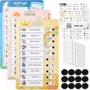 2 x 3 Pcs Magnetic Checklist Chart for Kids for Morning/Bedtime/Daily, Visual Chores Chart for Toddler, Schedule Board for Children Behavior Task, Routine Planing Board for Home/School, ADHD Tool
