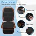 Car Seat Protector for Child, 2 Pack With Mesh Pockets & Non-Slip Backing 600D Durable Under Baby Seat Cover for Back Seat (Dark Brown, Standard)