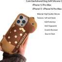 3D Puppy Dog Case,Cartoon Cute Kawaii Lovely Character Dachshund Dog Shape Kids Teens Girls Women Soft Silicone Case for iPhone 13/iPhone 14/iPhone 15 6.1 inch