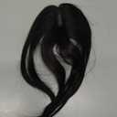 RUWISS Real Human Hair Toppers for Women Lightweight Natural Black Clip in Hairpiece Fluffy (5*8CM)