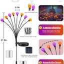 Albelt Halloween Decorations Outdoor, 6 Pack Solar Firefly Lights Outdoor, 48 LED Solar Halloween Lights, Waterproof Swaying Garden Light (Sway by Wind) for Outside Pathway Decor (Orange and Purple)