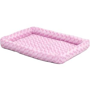 MidWest Homes for Pets QuietTime Fashion XXS Dog Bed  Pink Faux Fur Bolster, Ultra-Soft and Machine Washable, Fits 18-Inch Crates and Carriers, for Small Dogs and Cats