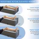 KingPavonini 4-Height Adjustable Leg Elevation Pillows for After Surgery, Injuries, or Rest, Memory Foam Leg Pillows for Sleeping with 3 Handles and Insert Pad, Washable Velvet Cover