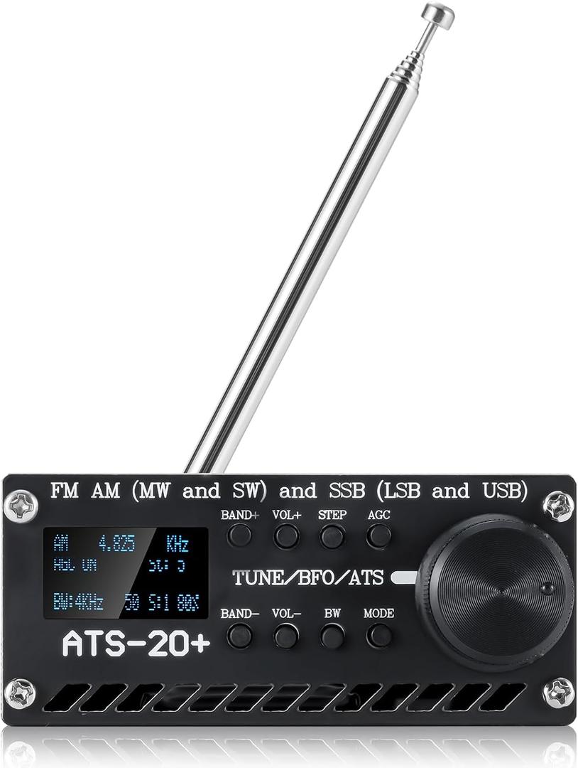 Si4732 ATS-20+ Portable Shortwave Radio Receiver, GOOZEEZOO FM AM (MW SW) LW SSB (LSB USB) Full Band Radio Receiver, Big Speaker & Best Reception