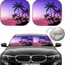 Gven Windshield Sun Shade for Car 2-Piece Foldable Sunshade for Front Windows, Blocks UV Rays, Automotive Interior Sun Protection Car Summer Accessories（Sunset,S）