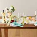 Pretty Jolly Blue Green Silk Satin Ribbon for Flower Bouquet 4 Rolls 1 Inch x 5Yd Handmade Frayed Fabric Ribbons for Gift Wrapping,Crafts,Baby Shower,Wedding Invitations,Hair Bows and Holiday Decor