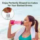 Water Bottle Silicone Ice Cube Tray by Lily's Home -  Quick-Freeze Ice Trays with 10 Ice Cube Slots Silicone Ice Cube Tray Set Makes 30 Ice Cubes, With Lids
