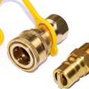 DOZYANT 1/2" QDD LP Gas Quick Connect Disconnect Connector & Male Insert Plug Solid Brass 1/2 PSIG Pressure Input 1/2 Ins & 1/2" Male NPT x 1/2 inch Natural Gas Propane Fitting Connector