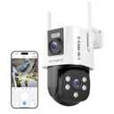 Ipcamera XmartO WiFi6 Dual-Lens Security Camera, 4MP QHD 2-in-1 Home Camera with 180° Static FOV & 360°PTZ AI Tracking, 5G/2.4G Dual Band, Bluetooth Easy Setup, (Works Only w WiFi6 NVR, Also Works Standalone)