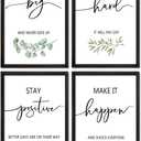 YWJKWLGS Inspirational Quote Wall Art Set 16x24 Inch Set of 4 Motivational Home & Office Decor for Positive Family Encouragement Wooden Framed Signs (Black)
