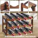 Janedream 3-Tier Bamboo Wine Rack for 12 Bottles, Easy-to-Assemble Countertop Wine Storage Shelf, Sturdy Tabletop Wine Holder for Kitchen, Inside Cabinet, Pantry, or Home Bar (3 Tier)