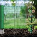 3x50 FT Temporary Fence for Backyard,Temporary Fence with with 9 Fiberglass Posts,Windbreak Rope,Ground Peg,Plastic Garden Fence,Safety Barrier Fence Roll for Backyard Outdoor Animal Protect