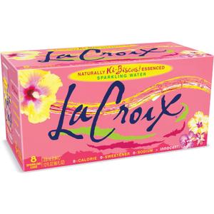 La Croix Sparkling Water, Hi-Biscus!, 12 Fl Oz (pack of 8) Best By 05/17/27