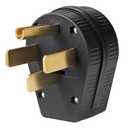 TENINYU 3-Pole, 4 Wire Dryer Cord Grounding Extension, NEMA 14-50P 50 Amp 125/250 Volt Straight Blade Plug Replacement, Black