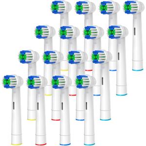 Replacement Toothbrush Heads Compatible with Oral-B Braun, 16 Pcs Professional Electric Toothbrush Heads Brush Heads for Oral B Replacement Heads Refill Pro 500/1000/1500/3000/3757/5000/7000/7500/8000