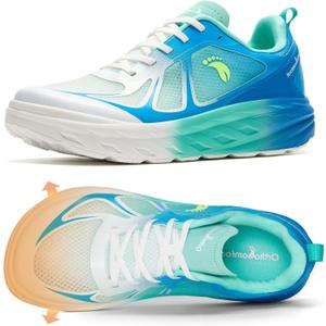 OrthoComfoot Men's Orthopedic Diabetic Wide Running Shoes: Comfortable Arch Support Sneakers for Plantar Fasciitis, Foot & Heel Pain Relief - Casual Work Walking Shoes (K3-azure Blue)