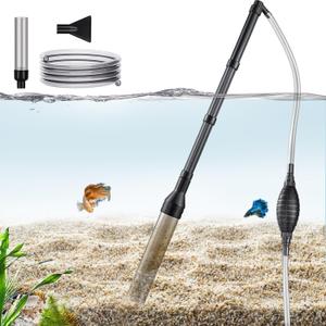 Carefree Fish Aquarium Gravel Cleaner Fish Tank 256Gph Water Changer Gravel Vacuum Adjustable Length ABS