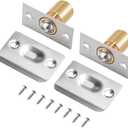2PCS YsDiYxYw Ball Catch for Top of Door-Closet Door Latch Replacement Hardware, Stainless Steel, Recessed Installation, Adjustable Spring
