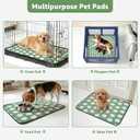 LOOBANI Washable Puppy Pads: Waterproof Reusable Pee Pads for Dogs, Non-Slip and Leak-Proof Dog Pee Mat, Absorbent Dog Training Pads for Puppy Playpen, Crate, Potty Training, Green Daisy (36"x41", 2 Packs)