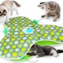 Interactive Cat Toys for Indoor Cats & Kittens - Automatic Hide & Seek Toy with Feather Tail,Squeaky Mouse Sounds, Motion Activated,USB Rechargeable Boredom Relief & Self Play Enrichment Game