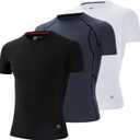 MagnaMan Men's Compression Shirts 3 - Pack: Moisture - Wicking Athletic Baselayer Tops (XXL)
