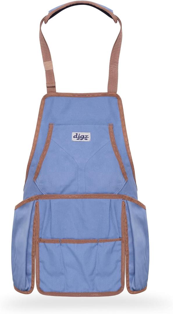 Digz Women's Gardening Bib Apron, Country Blue