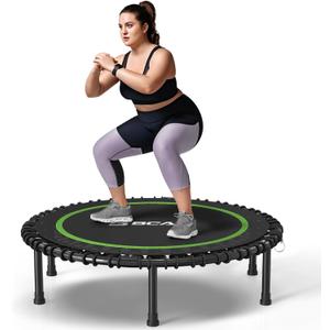 BCAN 450LBS Foldable Mini Trampoline, 40" Fitness Trampoline with Durable Bungees, Stable & Quiet Exercise Rebounder for Adults,Great Mini Trampoline for Indoor/Garden Workout 