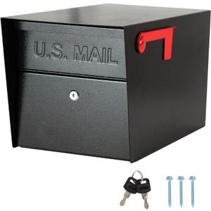 Large Locking Mailbox for Outside, RAINHOL All-Metal Modern Security Mailbox with 2 Keys, 21" x 11.2" x 10.5", Black