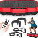 Vibration Plate Exercise Machine, 8000 Vibrations/min Adjustable Fitness Platform, 400 Lbs Capacity Whole Body Workout Extra Large Size Platform with Bluetooth for Weight Loss, Women & Men (Red & Black)
