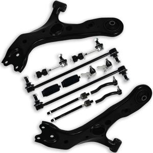 14PCS Front Upper Lower Control Arm Stabilizer Sway Bar End Link Inner Outer Tie Rod End Link for Toyota 2006 2007 2008 2009 2010 2011 2012 2013 2014-18 RAV4, K750043 K750257 K620587 K620586