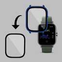 Compatible with Amazfit GTS 2 Hard PC Case with Tempered Glass Screen Protector Cover Resistant Impact shockproof Protective (6pack)