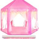 Princess Tent for Girls Indoor: with Rug, Star Lights - Pink Play Tent for Kids, Girls Toys for Indoor and Outdoor Games, Princess Castle Playhouse