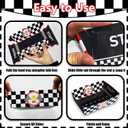 2 x 36 PCS Race Car Party Paper Food Boat Trays Supplies, Black and White Checkered Party Plates Disposable Nacho Snack Dessert Serving Tray Basket Holder for Racing Themed Birthday Party Decorations