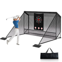 10x7ft Golf Hitting Practice Net with Dual Side Net Barriers & Durable Heavy Duty Steel Frame, Golf Nets Backyard Driving, Chipping & Swing Training for Indoor & Outdoor