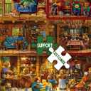 Bear Cabin Puzzles for Adults 1000 Pieces, Colorful Landscape Animal Art Jigsaw Puzzles, Beautiful Bird Flower Butterfly Owl Puzzle