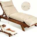 Outdoor Chaise Lounge Chair Cushion, Waterproof Non-Slip Patio Chaise Lounge Cushions for Outdoor Furniture, 80 x 26 x 5 Inches, Beige