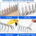 Bird Spikes, 10 FT Stainless Steel Bird Deterrent Spikes, Pigeon Spikes for Outside to Keep Birds Squirrel Raccoon Cat Away, for Garden Fence Roof Window Sill and Wall(10 Pack)
