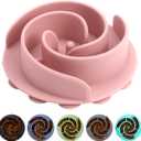 Slow Feeder Dog Bowls Insert, Bestalk Soft Silicone Slow Eating Feeder Insert with Suction Cups for Small, Medium and Large Dogs, Fit into Basic and Elevated Dog Bowls, Pink