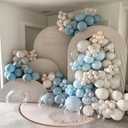Dusty Blue Balloon Arch Kit, Dusty Blue and White Balloon Arch Garland Kit Light Blue Macaron Blue White Pearl Balloons for Boys Wedding Birthday Baby Shower Gender Reveal Decorations