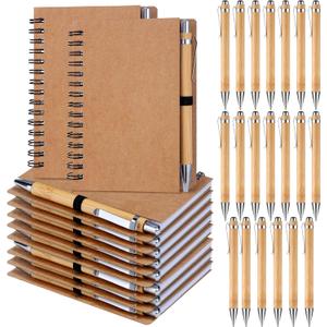 20 Set Notebook with Pen Bulk Appreciation Gifts, Spiral Kraft Pocket Notebooks Lined Journal with Pen Set Thank You Gifts for Employee Teacher Nurse Back to School Favors
